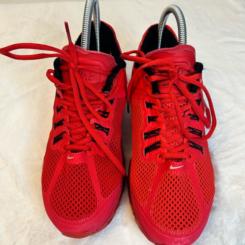 Nike Air Max Womens 8 Red Black Running Shoes Cushion Athletic Sneaker - Picture 7 of 15